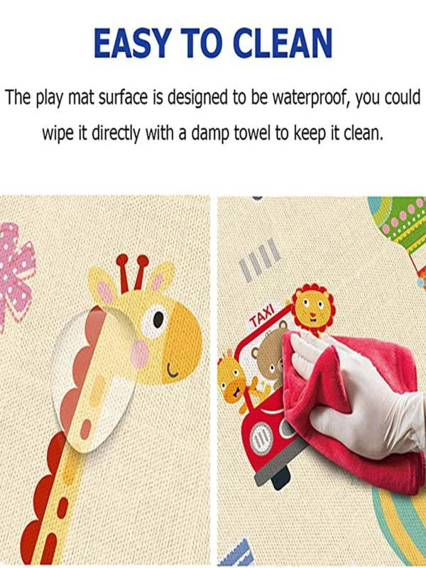 Gmogad Baby Play Mat Foldable Baby Crawling Mat Reversible Baby Play Gym Mat Non-Slip white