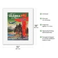 thumbnail image 2 of Fly to Alaska - by Clipper - Native Totem Pole - Vintage Airline Travel Poster by Mark Von Arenburg c.1947 - Fine Art Rolled Canvas Print 11in x 14in, 2 of 4