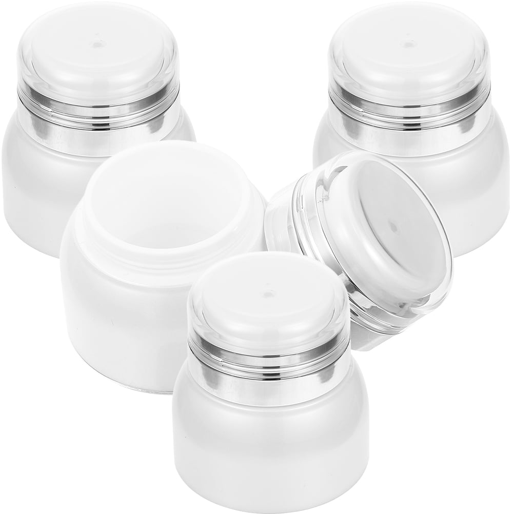 unbranded 4 Pcs Syrup Vacuum Bottle Airless Pump Jar Travel 7x6.7cm