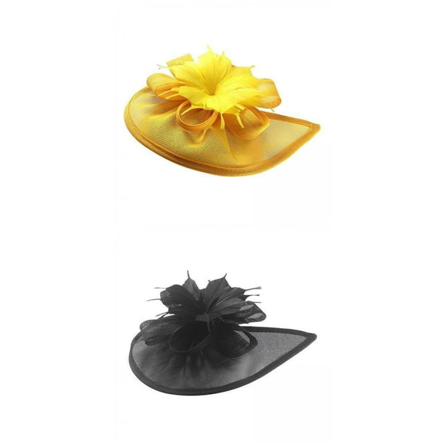 Conjunto de 2 sombreros de malla para mujer Yinane pinza para el cabello cóctel