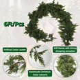 thumbnail image 2 of 6FT Christmas Cedar Garland with 140 Pine Branches, Christmas Artificial Faux Norfolk Pine Garland Artificial Greenery for Fireplace, Table, Mantle, Wall, Indoor, Outdoor,Home Decorations, 2 of 7
