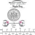 thumbnail image 7 of Body Candy 14G Womens Nipplerings Piercing 316L Stainless Steel 2Pc Rabbit on Moon Pink Mens Nipple Ring Set 9/16", 7 of 7