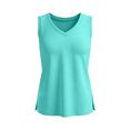 thumbnail image 7 of Casual Tops for Women V Neck Sleeveless Tank Tops Side Split Loose Solid Color Casual Summer Flowy Vest Shirts 2XL, 7 of 7