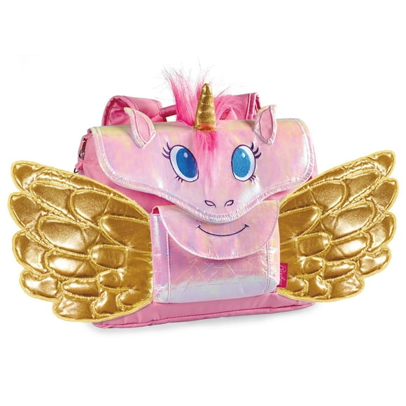 Bixbee Kids Backpack, Unicorn Back Pack for Girls & Boys Ages 3-5 with Golden Wings & Easy Carry Design | Small Water-Resistant Backpack for Toddlers, Preschool, Daycare & Travel