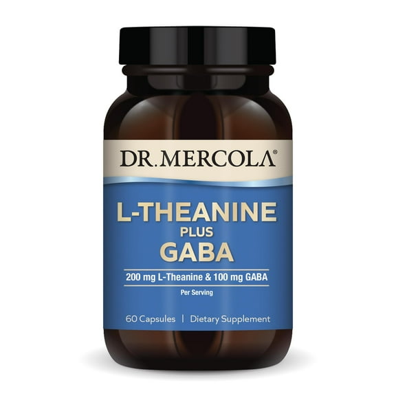 Dr. Mercola L-Theanine Plus GABA, 60 Capsules, Non-GMO, Gluten Free, Soy Free