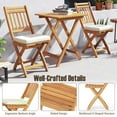 thumbnail image 7 of Spaco Outdoor Wood Bistro Set with SoFeet Seat Cushions and Table, Patio Conversation Set for Outdoor, White, 7 of 7
