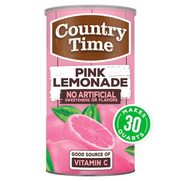 Country Time Pink Lemonade Powdered Drink Mix, 1 Canister, for Shareable Refreshment, Naturally Flavored with Other Natural Flavor, No Artificial Sweeteners or Flavors, 82.5 oz