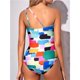 thumbnail image 5 of Traje Baño una Pieza con un Hombro Descubierto para Mujer, Traje Baño Control, Cobertura Total Modesta, Traje Baño con Abertura en la Parte Posterior. Impresión S, 5 of 6