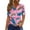 Hot Pink, variant on Uaswgudfs ​Women Blouses Summer Tops: V-Neck Casual Short Sleeve with Turtle Motif & Trendy Decorative Button Placket