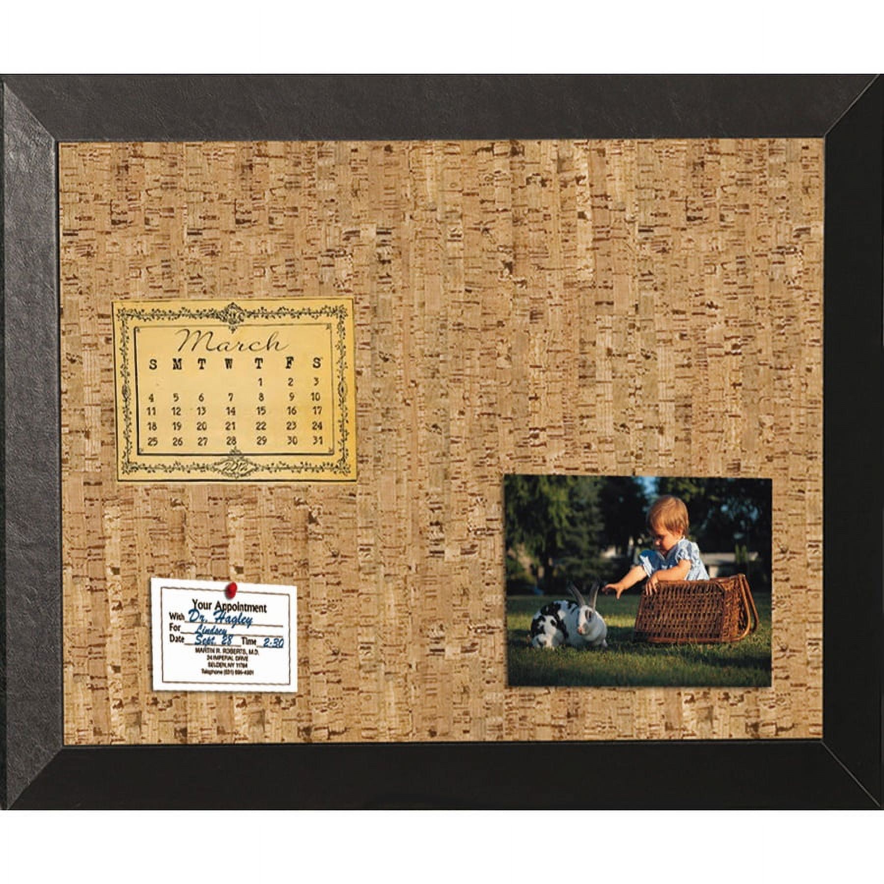 Kamashi Cork Bulletin Board, Black MDF Frame, 18" X 24"