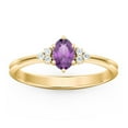 thumbnail image 2 of Birthstone Oval Ring with Shoulder Accents - Amethyst (February), 2 of 5