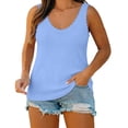 thumbnail image 4 of Sokhug Tank Top for Women's Scalloped Edge Ribbed V Neck Sleeveless Slim Fit Casual Cami Summer Tank Tops, 4 of 7