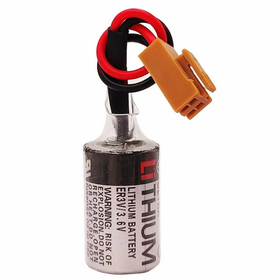 1Pc 1200mAh CPM2A-BAT01 Toshiba ER3V 3.6v Battery for PLC CPU Module with Brown Plug