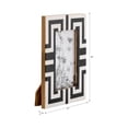 thumbnail image 5 of Geometric Resin and Wood Photo Frame for Tabletop or Wall Decor - Rectangular Boho Decorative Picture Frames for Pictures - Textured Pattern and Artisan-Inspired Design Detail - 9", Black & White, 5 of 11