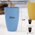 thumbnail image 3 of Juego de 6 tazas con pajita de trigo Homienly de 600 ml, irrompibles, aptas para lavavajillas, 3 of 7