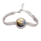 thumbnail image 1 of Orange Sunshine Azul cielo nubes Pulsera de tobillera de cadena de tenis, joyería de diamantes, 1 of 3