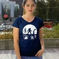 thumbnail image 4 of Alien Bigfoot Loch Ness Monster Moon Women's V-Neck T-shirt Funny Space UFO Hunter Sasquatch Yeti Dinosaur Nerd Believe Tee, 4 of 7