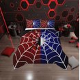 thumbnail image 1 of Erosebridal Gothic Spider Bedding Comforter Set, Spider Web Print Down Comforter, Halloween Room Decor, Red Blue, Reversible 2 Pieces, 1 of 8