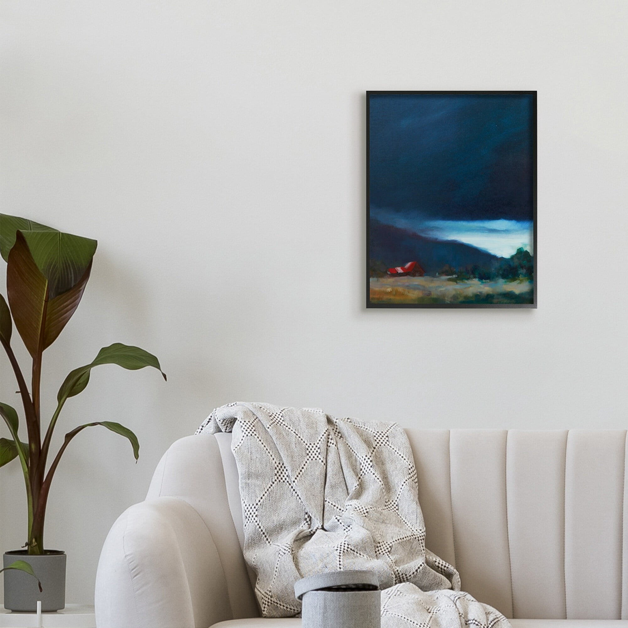 Stupell Industries Storm Clouds over Countryside Cottage Landscape,24 x 30,Designed by Eddie Barbini