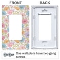 thumbnail image 3 of Yayeee Rocker Switch Wall Plate 1-Gang 4.6"x2.9" Home Decorative Outlet Cover, Cute Pastel Flowers Pattern, 3 of 6