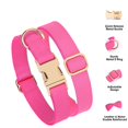 thumbnail image 4 of ZDM Soft Leather Dog Collar and Leash Set, Comfy & Stylish Leather Dog Leash and Collar Set, Bright & Solid Hot Pink Dog Collar with Quick Release Metal Buckle for Small Medium Large Dogs, 4 of 7