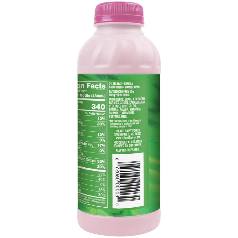 Hiland 2% Reduced Fat Strawberry Milk, Pint, 16 fl oz - Walmart.com
