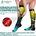 thumbnail image 5 of 3 Pairs Compression Socks for Men & Women 15-20 mmhg Graduated Athletic for Running Nurses Shin Splints Flight Travel, 5 of 7