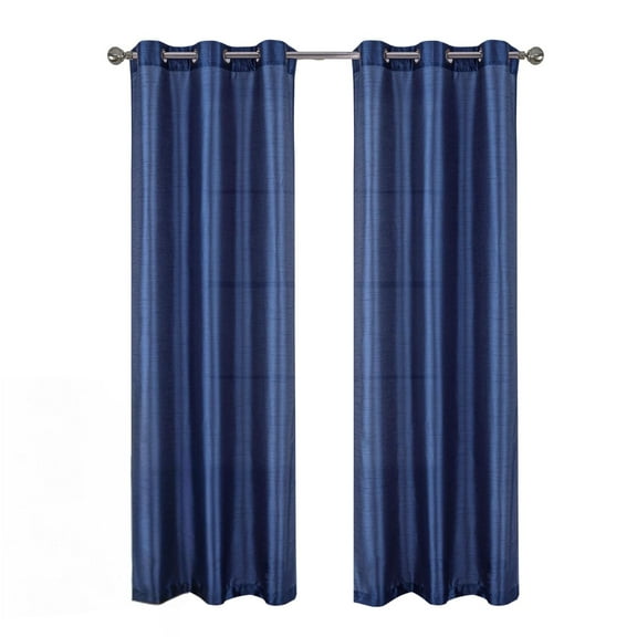 RT Designer Collection Nancy Grommet Luxurious Modern Design Curtain Panel 54" x 95" Navy Blue