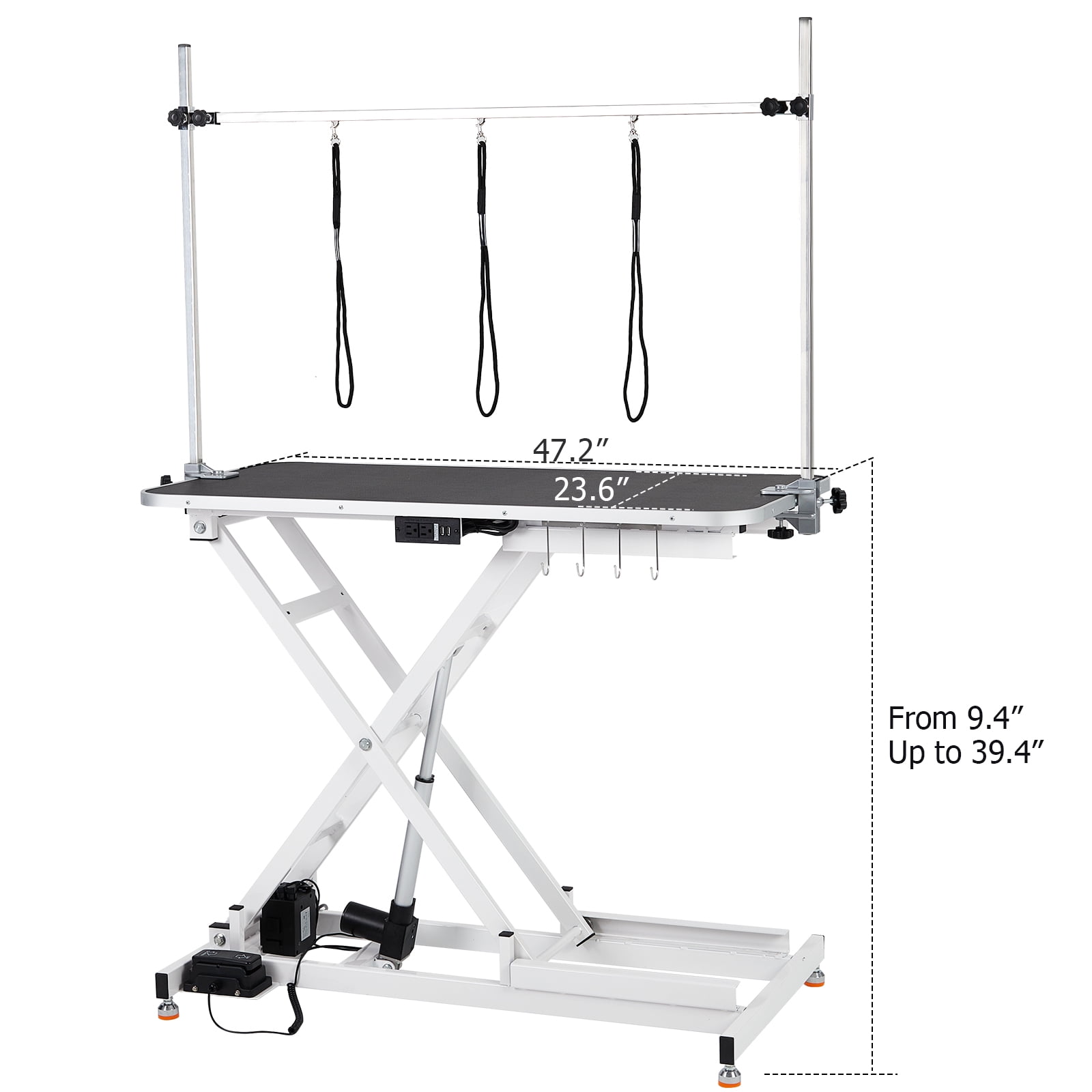 COZONY 47" Electric Lift Dog Grooming Table with Adjustable Height & Gantry Crane, 264 Lbs Limit