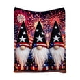 thumbnail image 2 of Anhility 4th of July Floral Flannel Throw Blanket, 27.6x39.4in Red White Blue USA Flag Design for Independence Day, Summer Nap, Office & Air Conditioned Room Use, 2 of 6