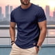 thumbnail image 4 of Camiseta de Viscosa de Bambú para Hombre, Ultra Suave, , Refrescante, Cuello Redondo, Informal, Básica Azul Marino L, 4 of 6