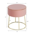 thumbnail image 2 of Gymax Siège Supplémentaire avec Repose-Pieds Rond en Velours Rose, 2 of 10