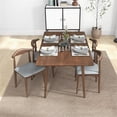 thumbnail image 4 of Bailey Modern Solid Wood Walnut Dining Room & Kitchen Table and Chairs for 4, 4 of 6