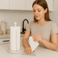 thumbnail image 4 of Creative Home White Marble Storage Paper Towel Holder, 5.5" x 5.5" x 12.5", 4 of 13