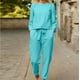thumbnail image 1 of ICHUANYI Clearance Fashion Woman Long Sleeve Blouse +Loose Pants Sets(Green, L) ICHUANYI WER2023081205229, 1 of 6