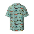 thumbnail image 2 of Wukai Dachshund Dog Puppy Men's Casual Short-Sleeve Button Down Shirt - Lightweight Summer Dress Shirt for Daily Wear-4X-Large, 2 of 7