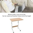 thumbnail image 4 of Sofa Bed Side Table, Space Saving Large Tabletop Height Adjustment Mobile Laptop Computer Desk Cart Stable  for Home Walnut Color, 4 of 7