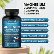 Magnesium Glycinate 500mg | Chelated for Easy Absorption | Highly Purified Essential | for Muscle, Joint, Heart, Digestive Health