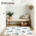 thumbnail image 3 of ODIKA 6'x9' Machine Washable Non-Slip Area Rug, Whimsical Frosty Friends Evergreen Wilderness Journey High Traffic Rug with Pad, White, 617874, 3 of 8