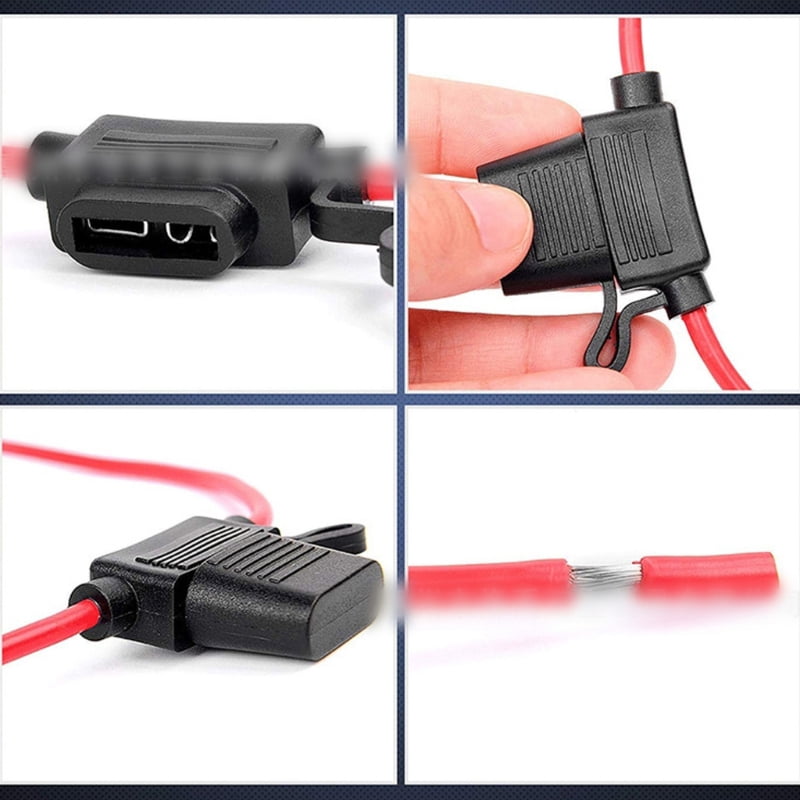 130pcs Automotive Fuses Holders Pack 12V Inlines Flat Fuses Holders with 14 Standard Fuses Holders Accessory for Car