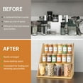 thumbnail image 2 of NiHome 3-Tier Multi-Purpose Spice Rack for Spice Jars, Cosmetics & More, Widened Design Bamboo and Acrylic Organizer for Large Jars, Transparent Front Panels and Increased Height for Clear Visibility, 2 of 8