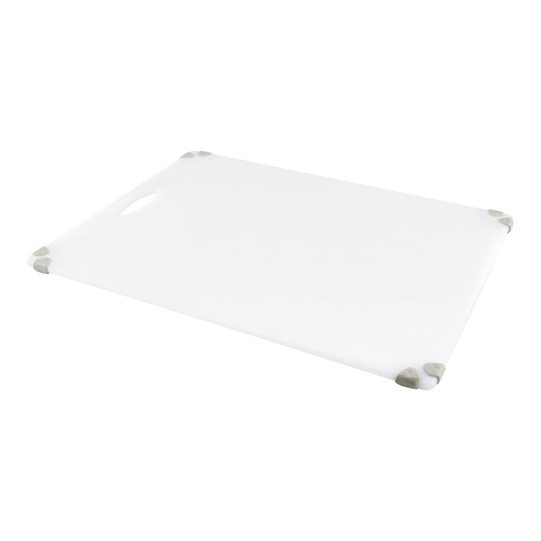 Sure Grip White Plastic Cutting Board - Non-Slip, Measurement Markers,  Carrying Handle - 18 x 24 - 1 count box
