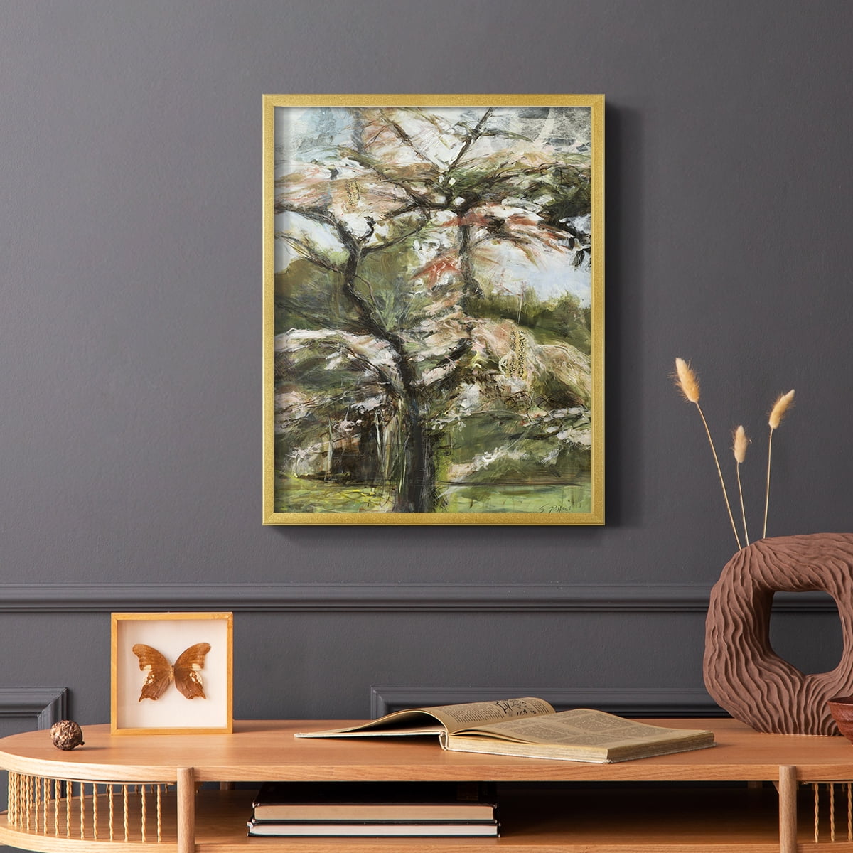Haven Framed Print in Gold Solid Wood Framed Print No Nail Hanging