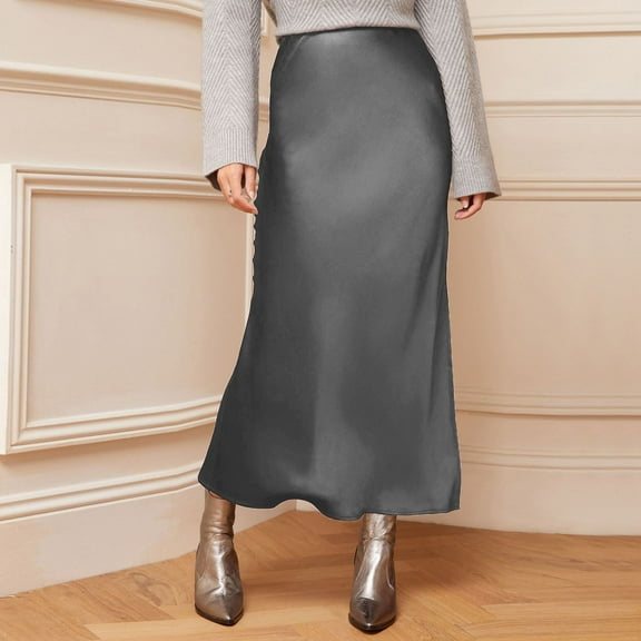 Womens High Waist Skirt Solid Satin Dress Elastic Waist Elegant Skirt Skirt plus Size Fall Skirts Bohemian Skirt plus Size Mini Skirt Wrap Skirts for Women Bed Skirt Twin Bed Tennis Skirts Bathing