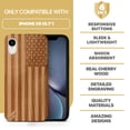 thumbnail image 7 of Case Yard Wooden Case Outside Soft TPU Silicone, Slim Fit Shockproof Wood Protective Phone Cover for Girls Boys Men and Women, Supports Wireless Charging American Flag Design case for iPhone-XR, 7 of 7