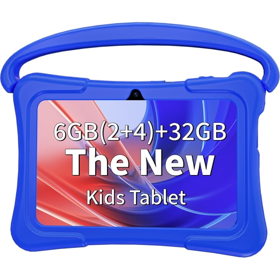Kids Tablet, 7 inch Android 15 Tablet for Kids, 8GB 32GB 1TB Expand, Quad-Core Toddler Tablets with Shockproof Case, BT5.0, WiFi 5, Parental Control, Games, Dual Camera