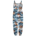 thumbnail image 4 of Weebloom Halloween Girl Romper Baby Pumpkin Prints Jumpsuit Sleeveless Outfits Clothes Stylish Overalls,Sky Blue, 4 of 5