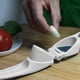 thumbnail image 5 of Pisexur Batería de cocina Prensa de ajo de acero inoxidable con mango de plástico, herramienta pequeña para hacer puré de ajo, material engrosado y con orificios prec para la cocina del hogar, 5 of 6