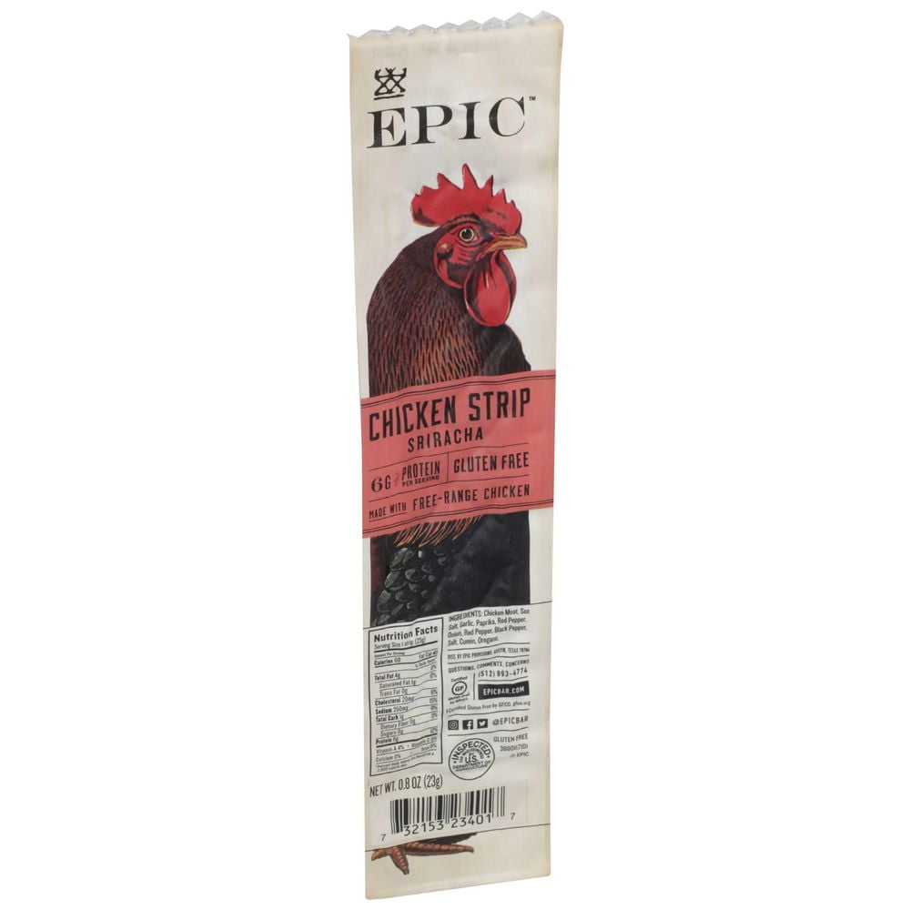 Epic Sriracha Chicken Strip, 0.80 Ounce -- 20 per Case.