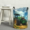 thumbnail image 6 of Sikiie Green Tractor Field Print Round Dirty Clothes Basket, Waterproof Standing Foldable Storage Basket, for Laundry Room, Bedroom, Bathroom Storage-Medium, 6 of 6